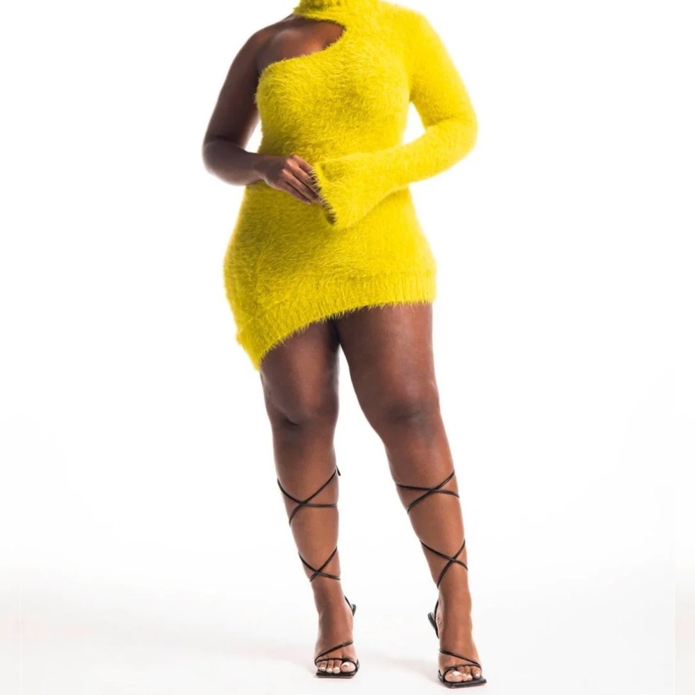 Vibrant Yellow One-Shoulder Dress